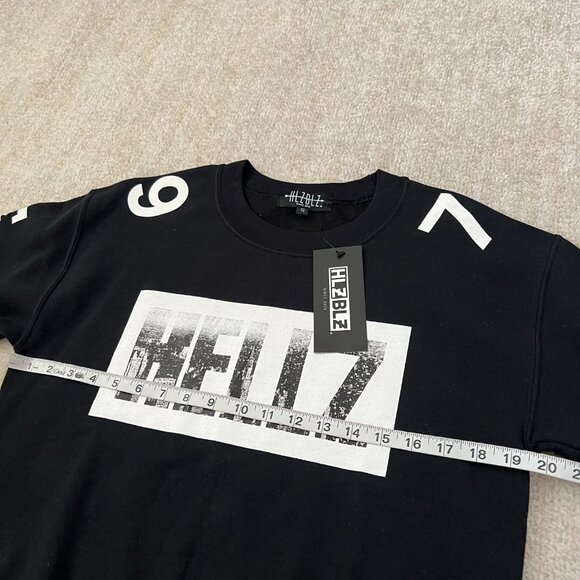 NWT HLZBLZ Black White Cotton Sweatshirt S - Picture 6 of 8